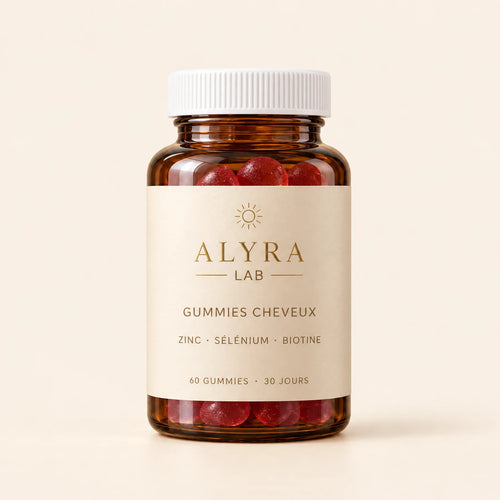 Pot de Gummies Cheveux Alyra Lab, zinc sélénium biotine, 60 gummies