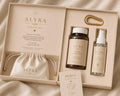 Coffret Alyra Lab : gummies autobronzantes, spray aloe vera, pochette satin et mousqueton doré